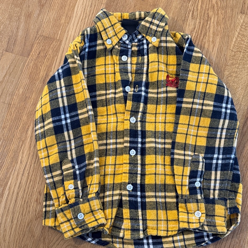 Wrangler Kids Plaid Shirt in Yellow and Black